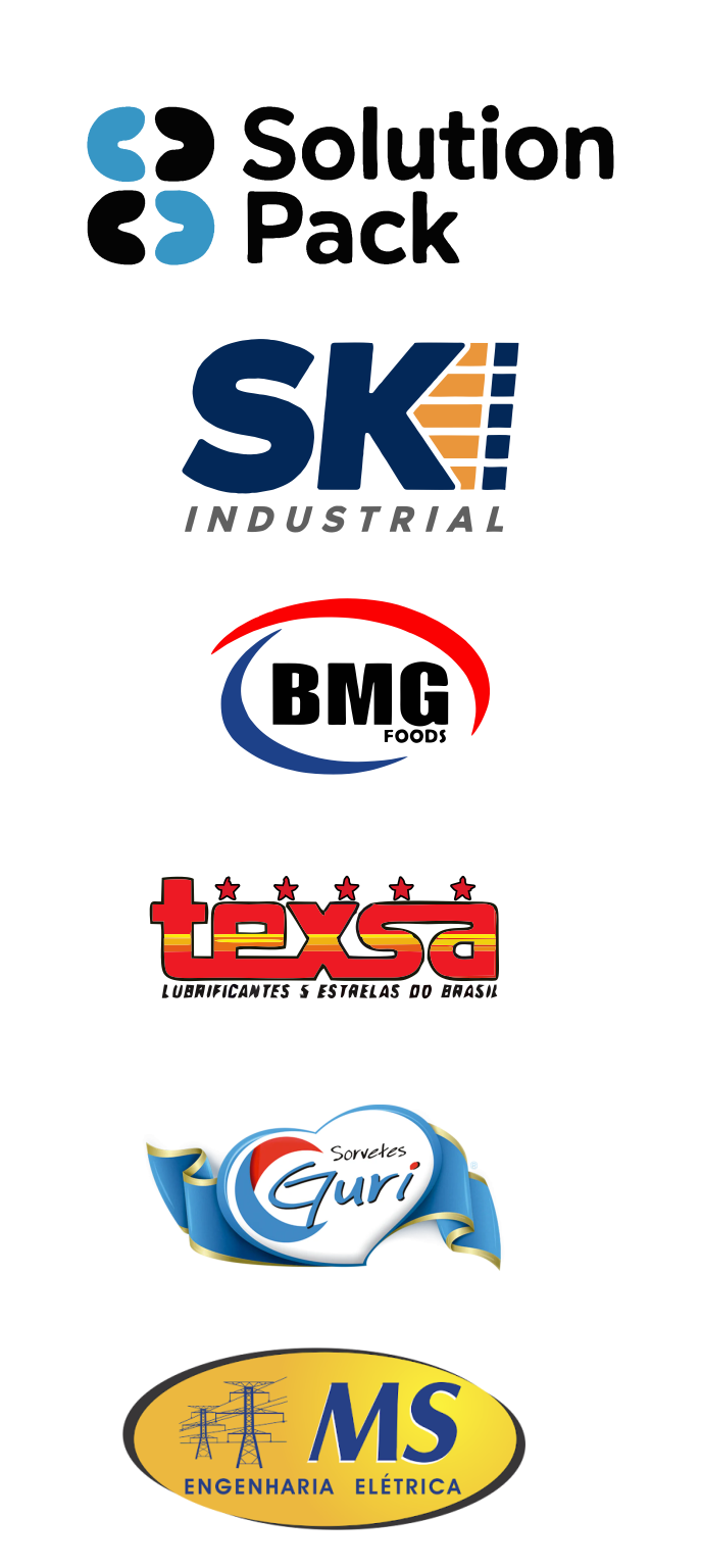 Solution Pack, SK Industrial, BMG Foods, LEXSA, Sorvetes Guri e MS Engenharia Elétrica
